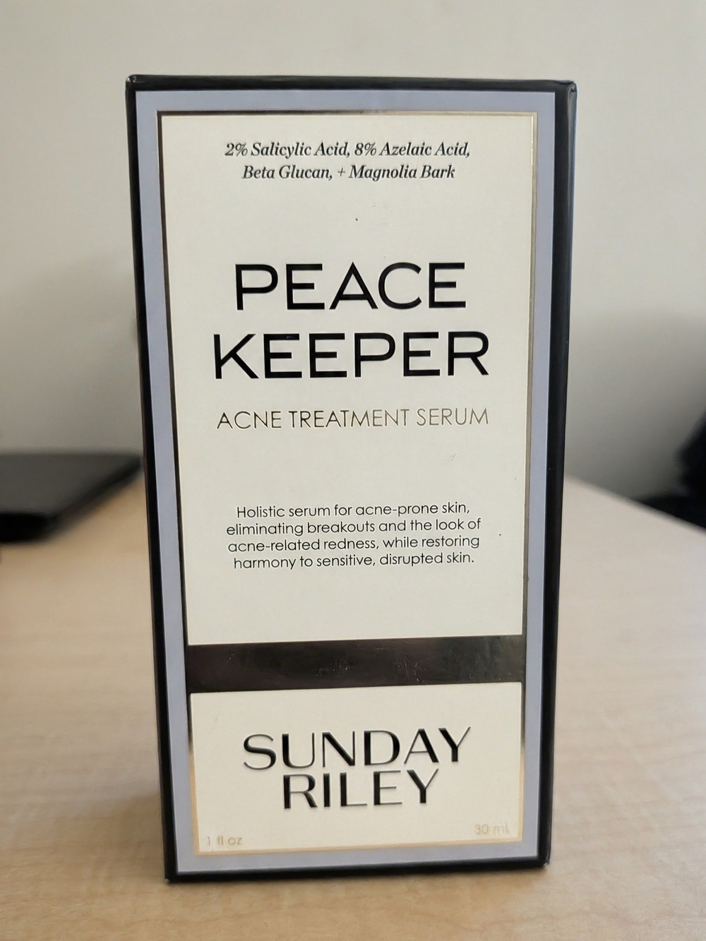 NEW Sunday Riley Peacekeeper Acne Treatment Serum 1 oz Full Size